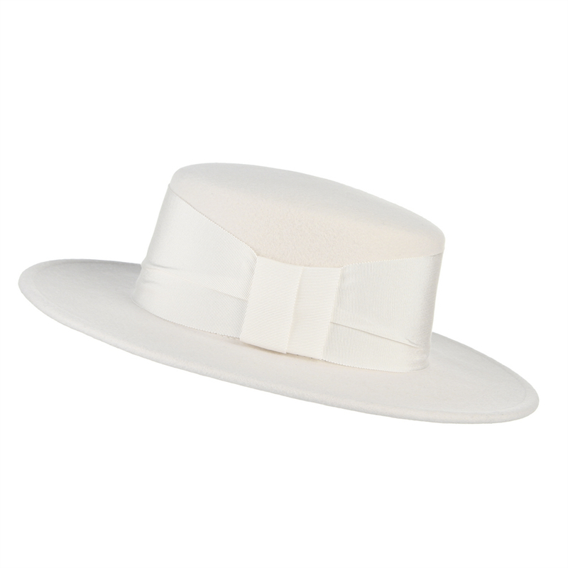 Fedora Hat Wool - Kapelusz Fedora z Wełny 100%, Biały,