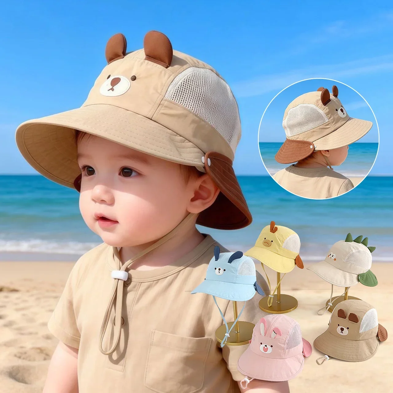 Visor Sun Hat - Dziecięcy kapelusz przeciwsłoneczny z uszami królika