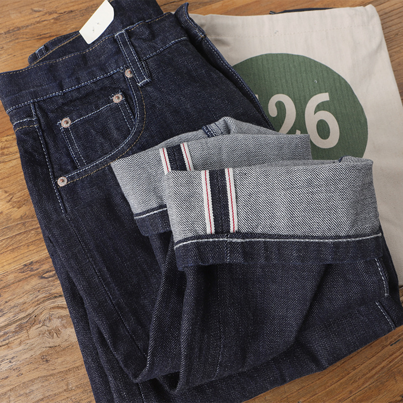 Levis Jeans 501 - Amekaji 100% bawełna Męskie czerwone białe
