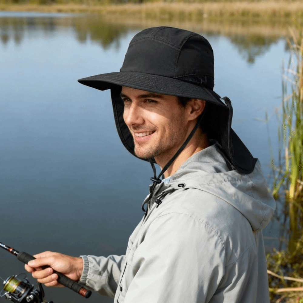 Bucket Hat Cotton - Kapelusz przeciwsłoneczny z szerokim rondem, regulowany,