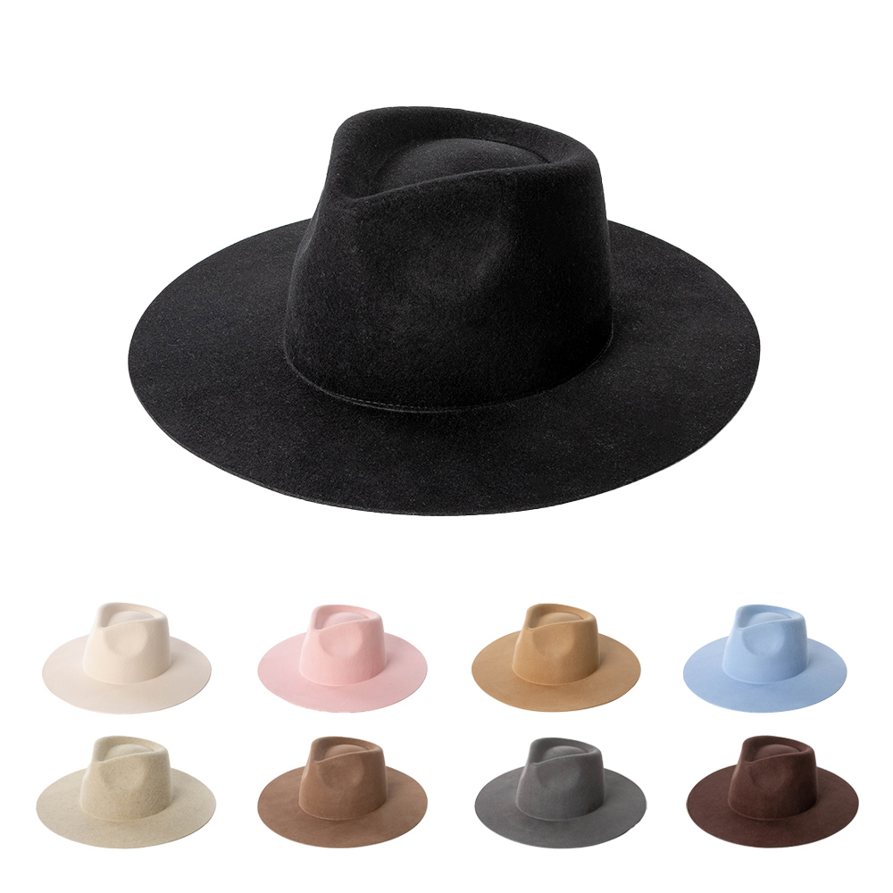 Fedora Hat Wool - Kapelusz Fedora z szerokim rondem, wykonany